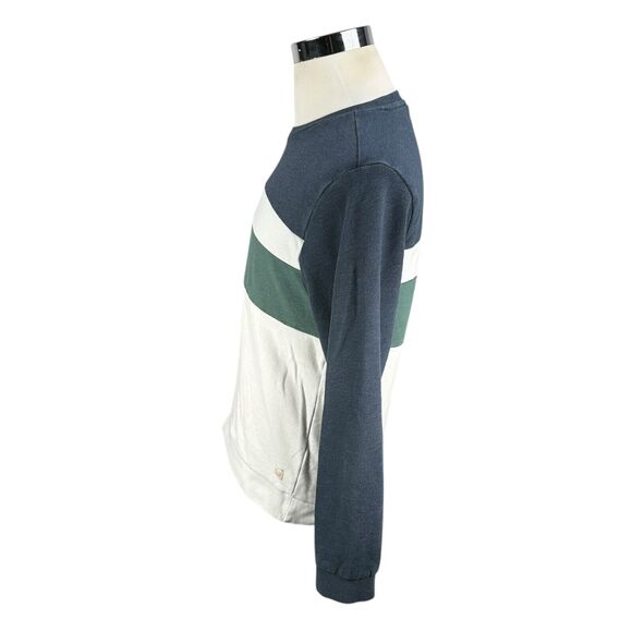 Marine Layer Fleece Sweatshirt Men’s Medium Colorblock Crewneck Blue Green White - Picture 3 of 10